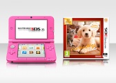 Nintendo 3DS XL Pink + Nintendogs+Cats-Golden Retr