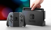 Nintendo Switch console with gray Joy-Con