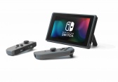 Nintendo Switch console with gray Joy-Con
