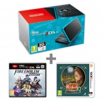 New N2DS XL Black&Turquoise + FEW + Layton's MJ