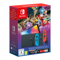 Nintendo Switch OLED (Neon Blue&Red)+MK8DX+3M NSO